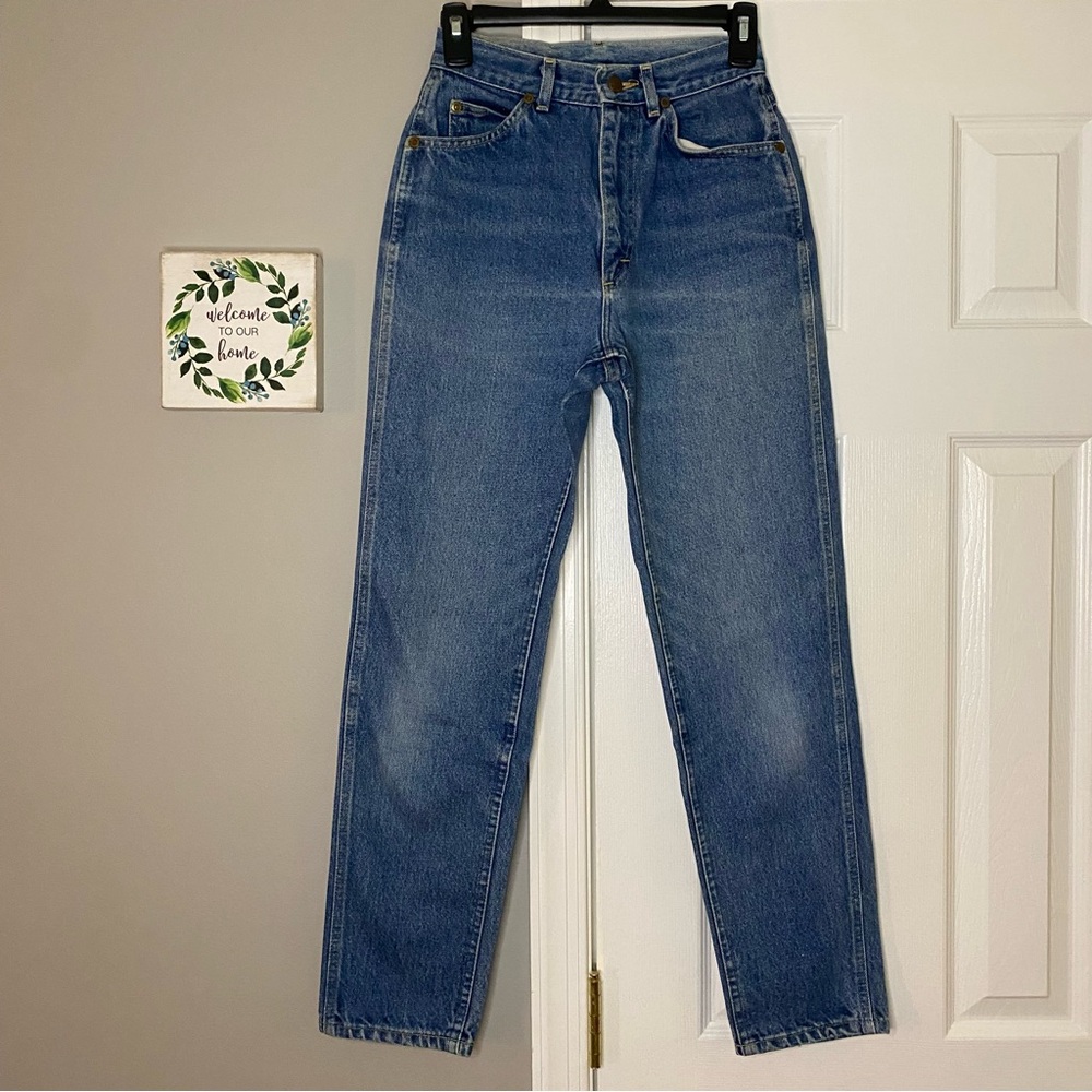 Vintage 70’s Lee Riders Made In USA Jeans Medium Wash Blue Denim 7 Med Womens